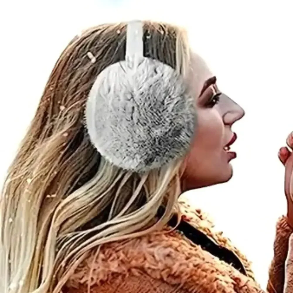 Winter Fluffy Comfortable Adjustable Earmuffs - Grey